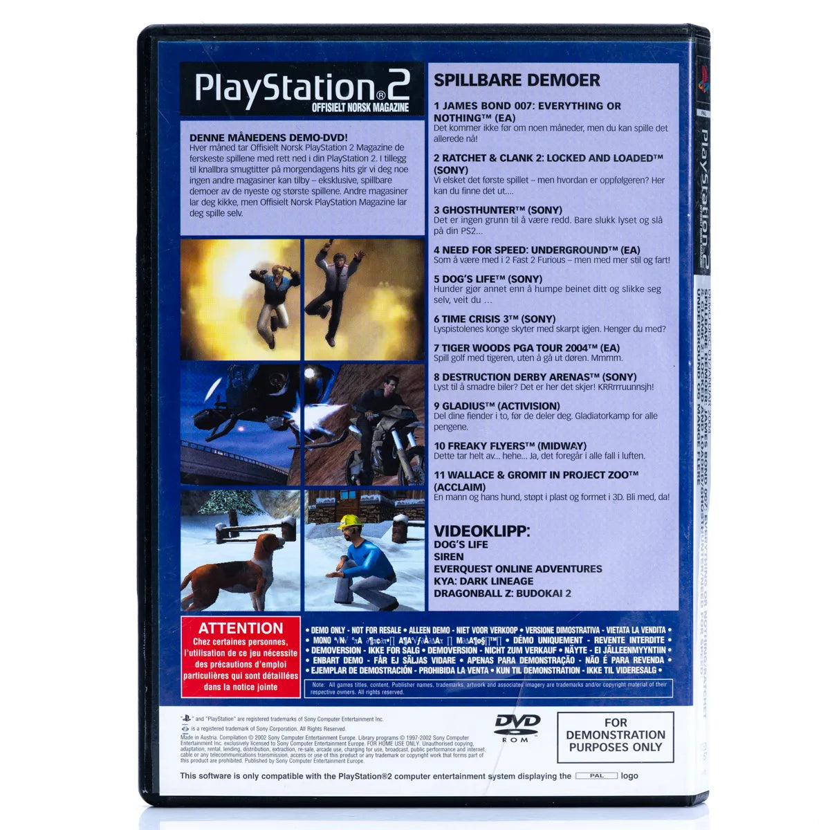 PlayStation 2 Offisielt Norsk Magazine - Demo Disc 01 - PS2 spill - Retrospillkongen