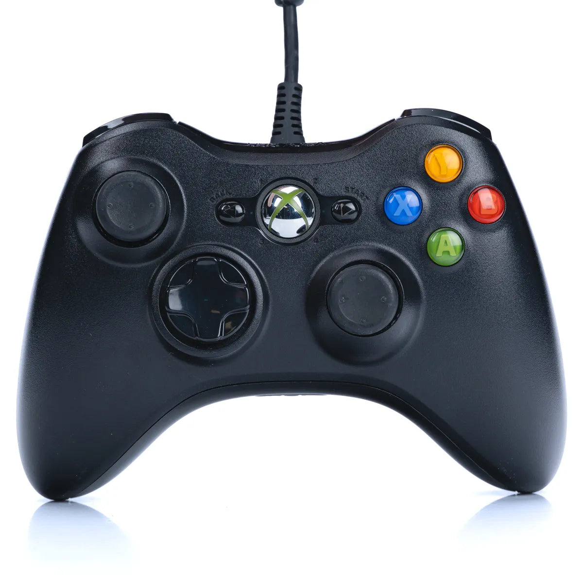 Original Microsoft Svart Kablet Kontroller for Xbox 360 - Retrospillkongen