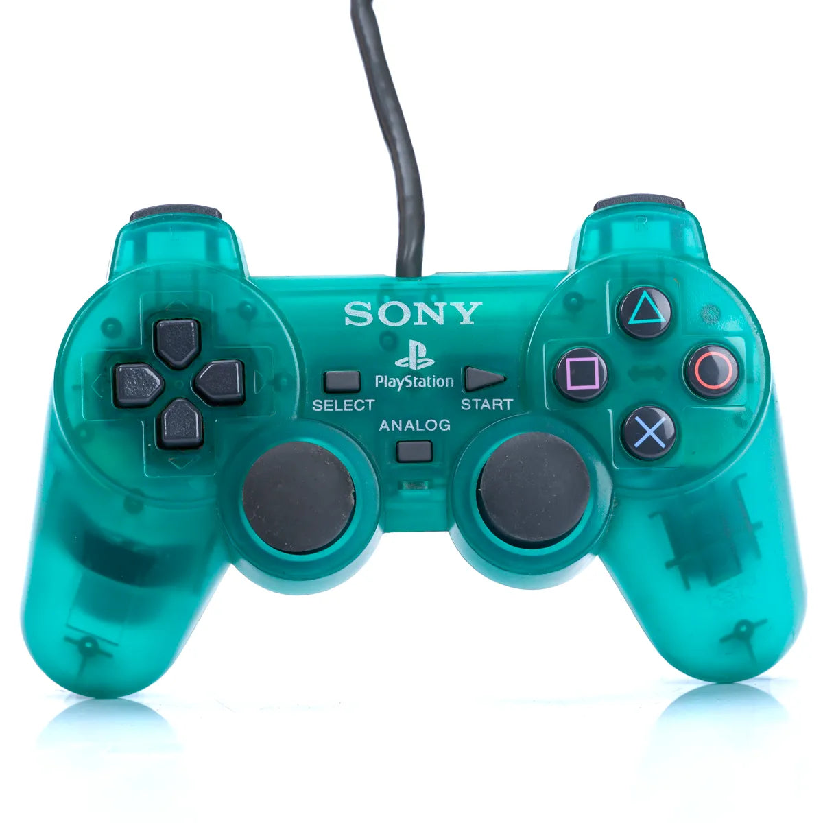 Original Sony PlayStation Gjennomsiktig Grønn DualShock Kontroll - PS1 og PS2 - Retrospillkongen