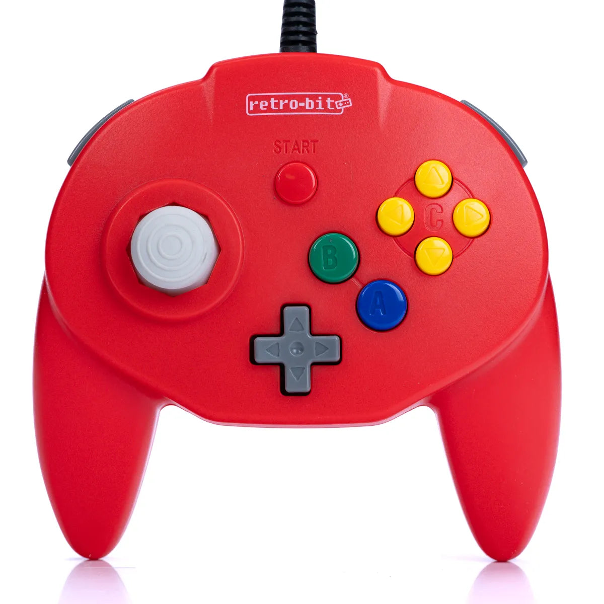 Retro-Bit Tribute 64 Rød Kablet Kontroller for Nintendo 64 - Retrospillkongen