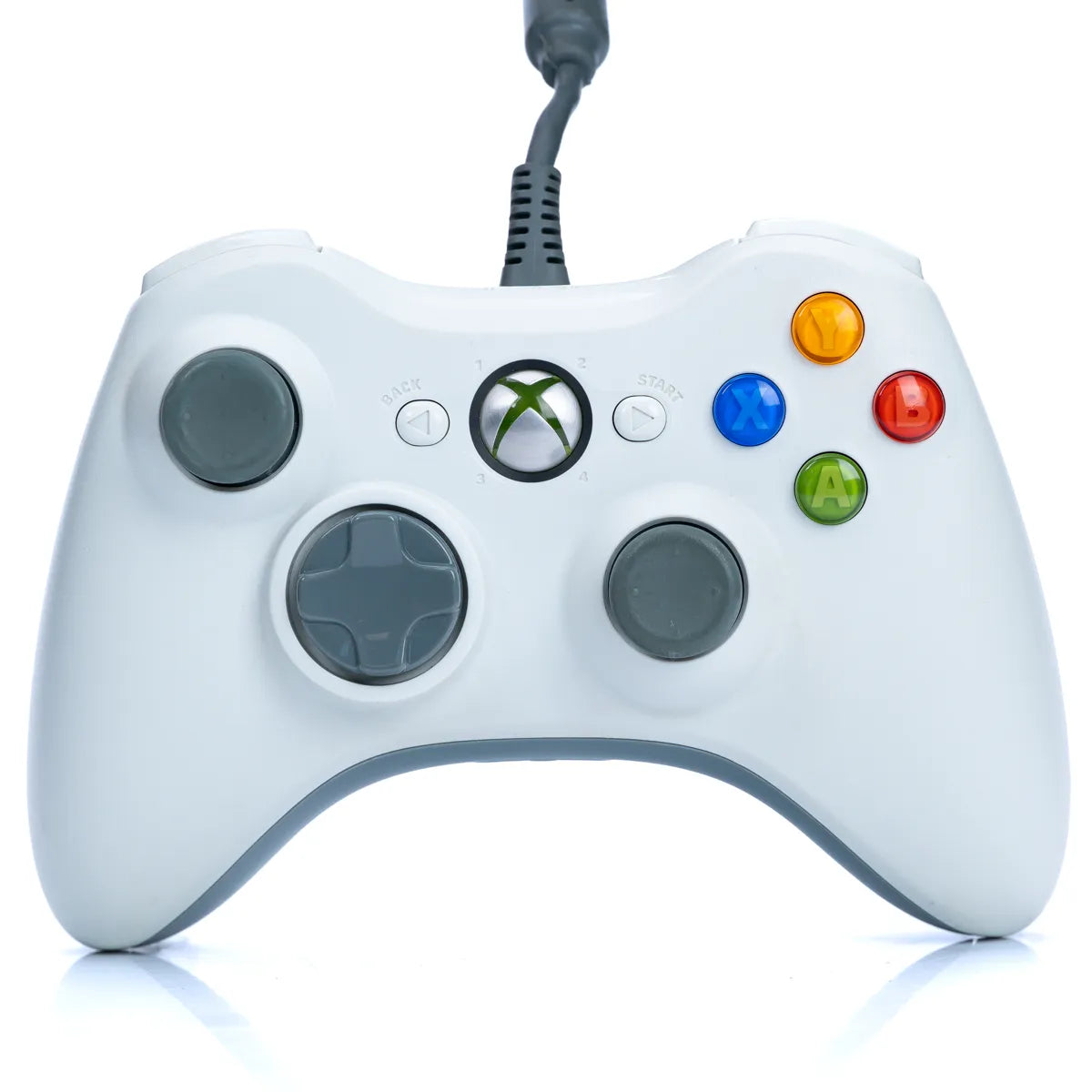 Original Microsoft Hvit Kablet Kontroller for Xbox 360 - Retrospillkongen