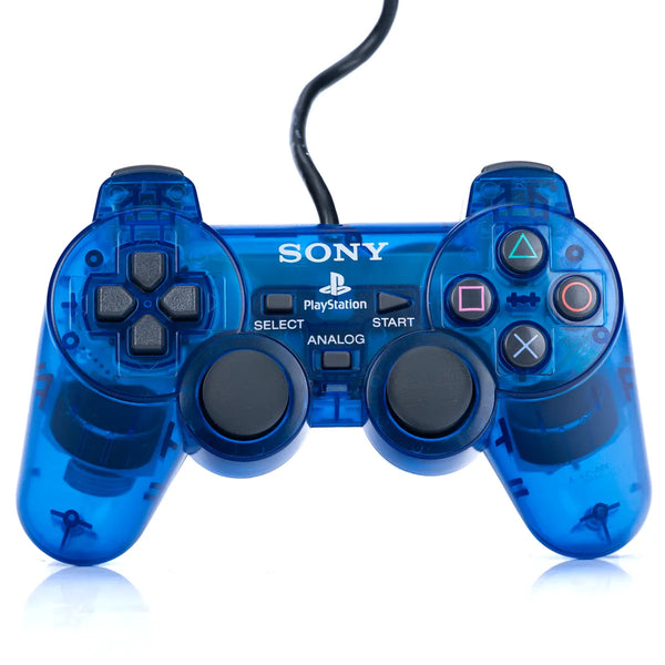 Original Sony PlayStation 2 Gjenomsiktig Blå DualShock 2 Kontroll - PS1 og PS2