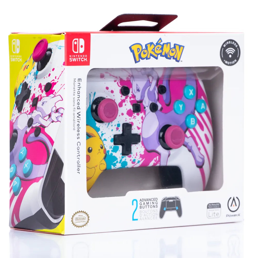 PowerA Pokémon Pikachu & Mewtwo Trådløs Kontroller - Switch (Forseglet i Eske) - Retrospillkongen