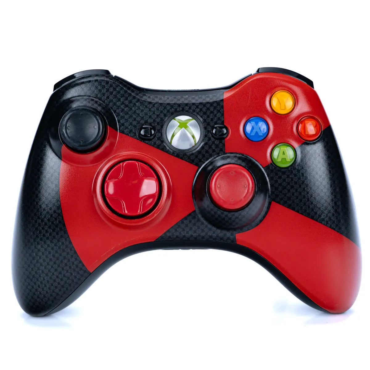 Original Svart & Rød Radioactive Kontroller for Xbox 360 (GameStop Edition) - Retrospillkongen