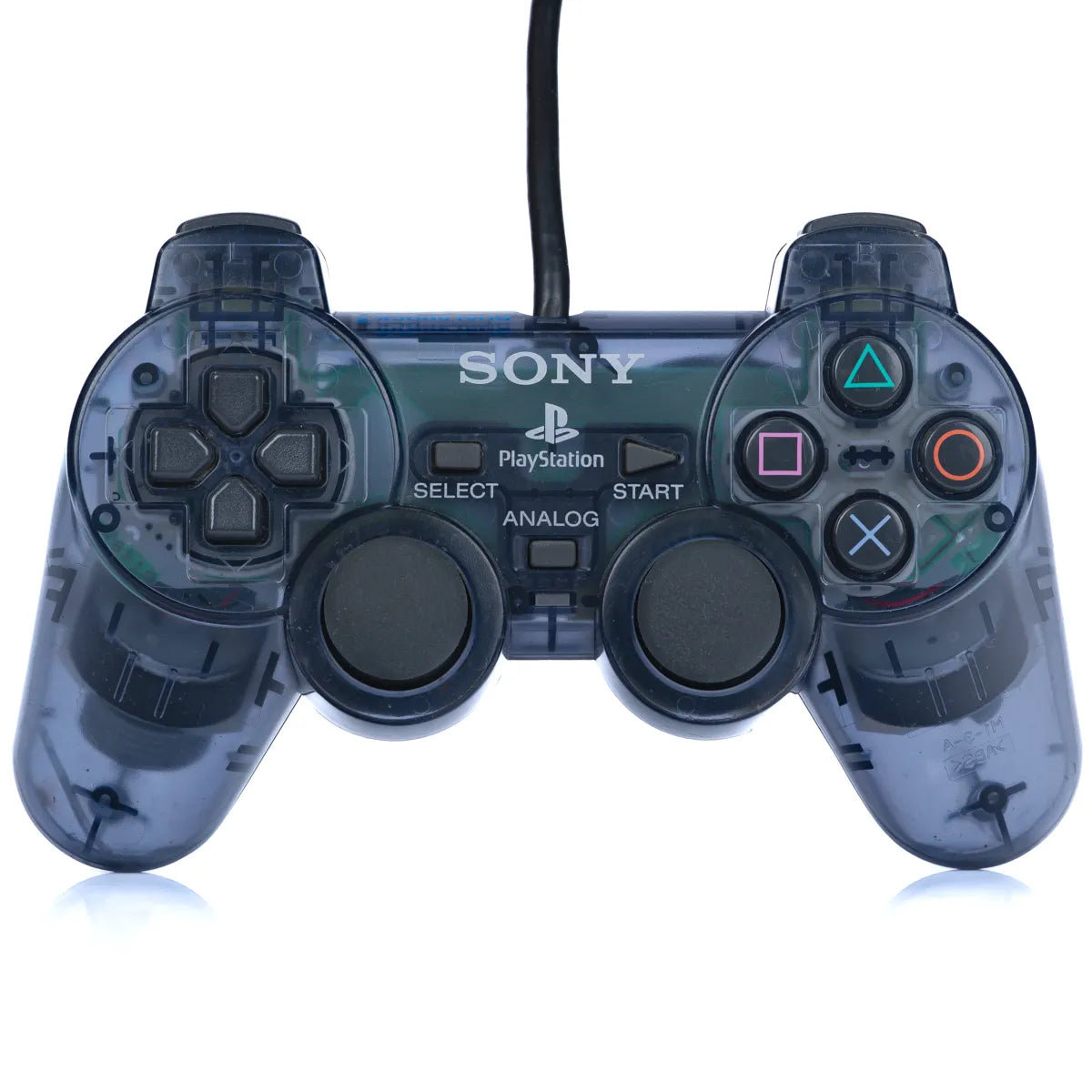 Original Sony PlayStation 2 Gjenomsiktig Svart DualShock 2 Kontroll - PS1 og PS2 - Retrospillkongen