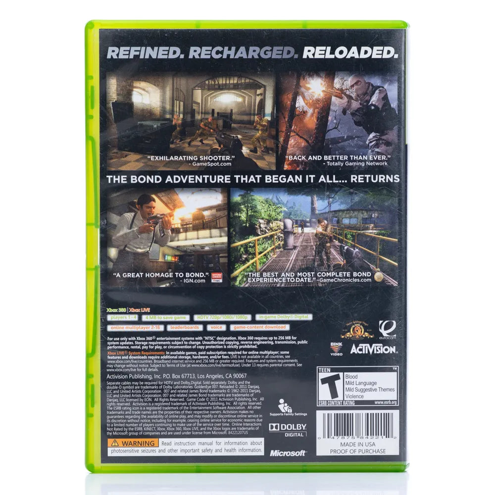 GoldenEye 007: Reloaded - Xbox 360 spill (NTSC)