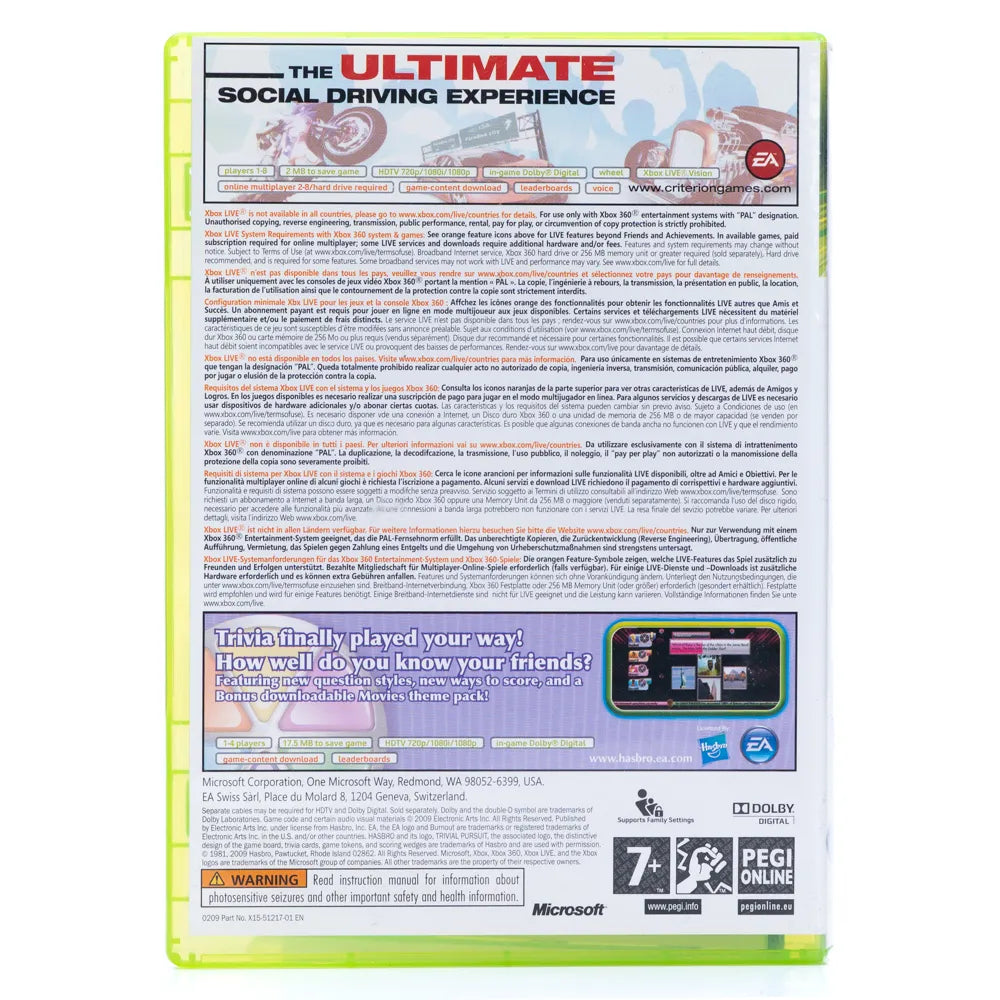 Burnout Paradise: The Ultimate Box + Trivial Pursuit - Xbox 360 spill - Retrospillkongen