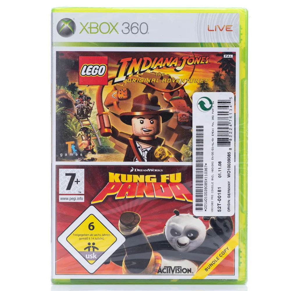 LEGO Indiana Jones: The Original Adventures + Kung Fu Panda - Xbox 360 Spill (Forseglet)
