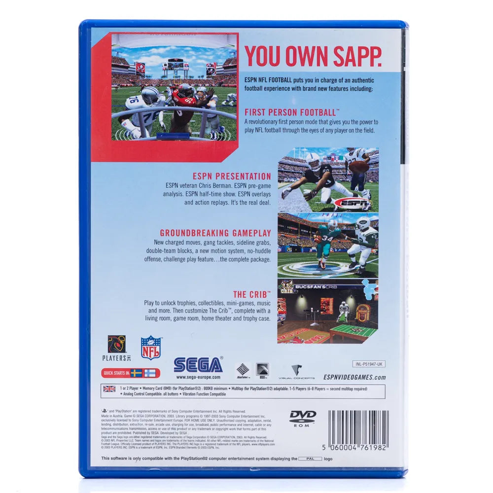 ESPN NFL Football - PS2 spill - Retrospillkongen