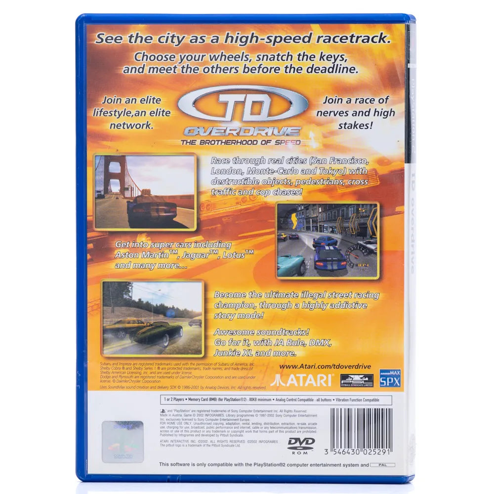 TD Overdrive: The Brotherhood of Speed - PS2 spill - Retrospillkongen