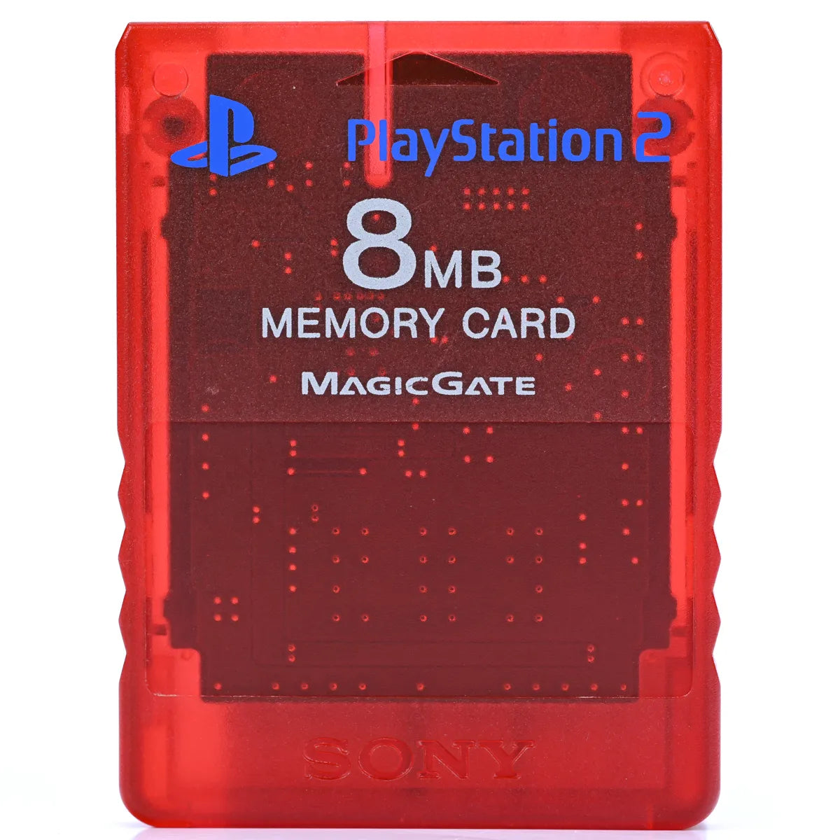 Original 8MB Minnekort Clear Red - Playstation 2 (PS2) - Retrospillkongen