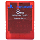 Original 8MB Minnekort Clear Red - Playstation 2 (PS2)