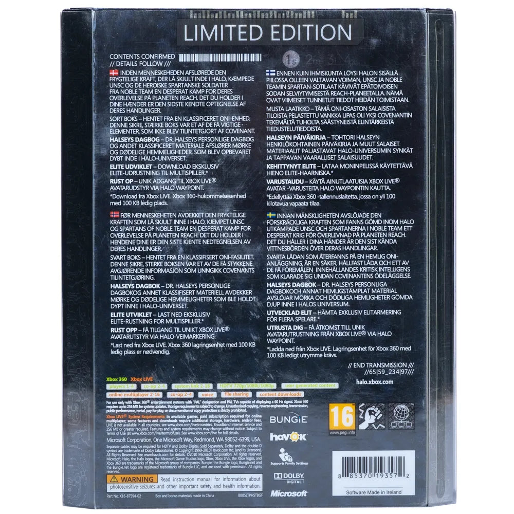 Halo Reach Limited Edition - Xbox 360 spill - Retrospillkongen