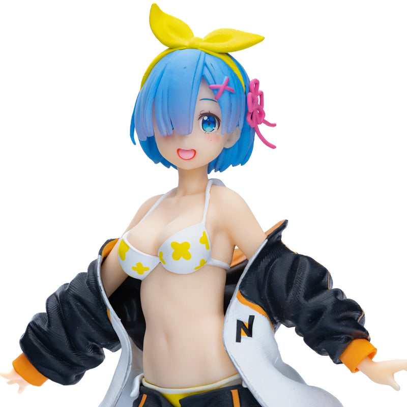 Original Taito Re:Zero Rem Swimsuit Subaru Jacket Figur Statue