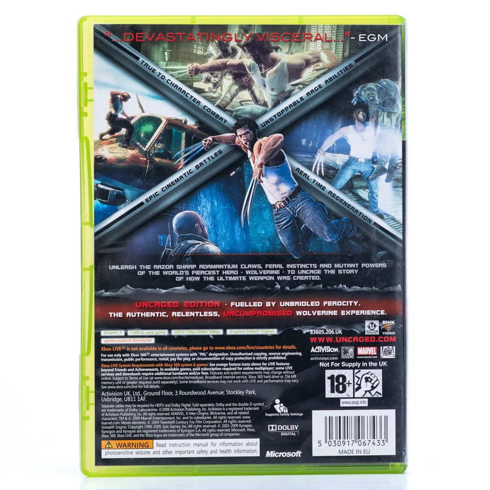 X-Men Origins: Wolverine Uncaged Edition - Xbox 360 spill