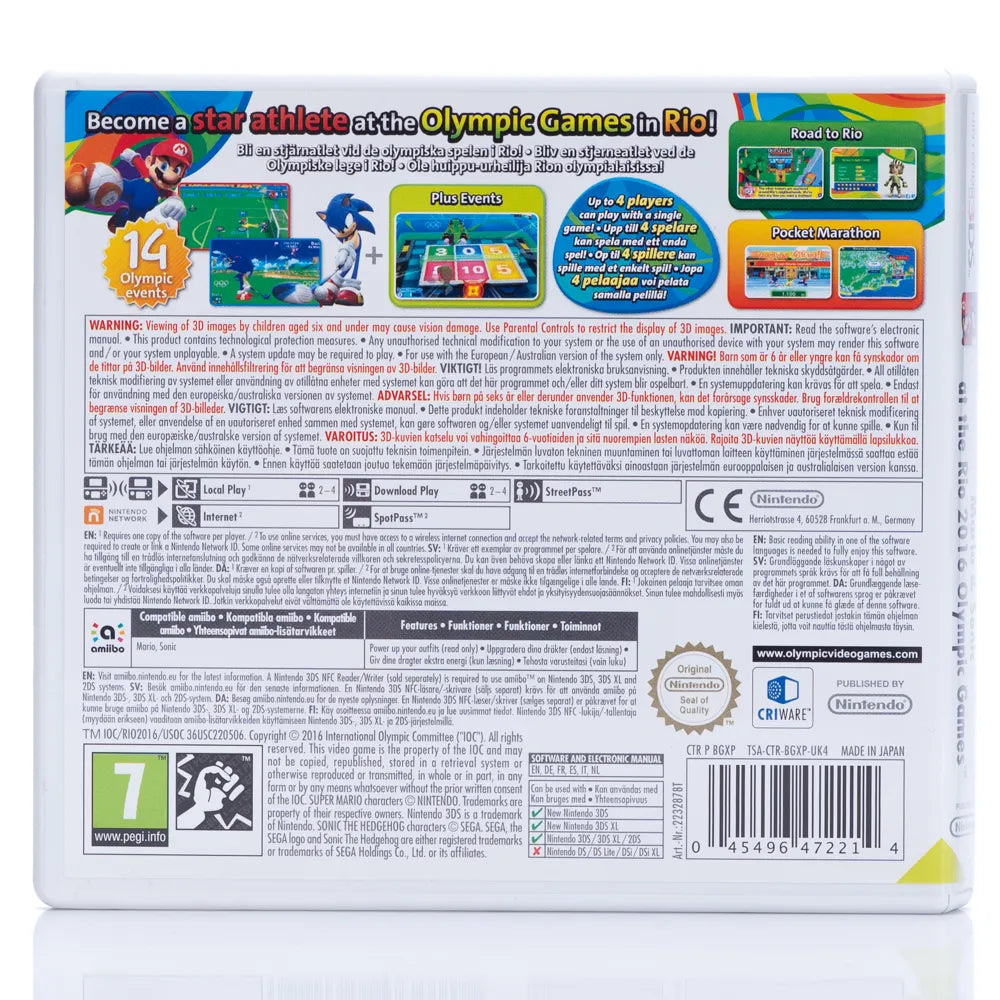 Mario & Sonic at the Rio 2016 Olympic Games - Nintendo 3DS spill - Retrospillkongen