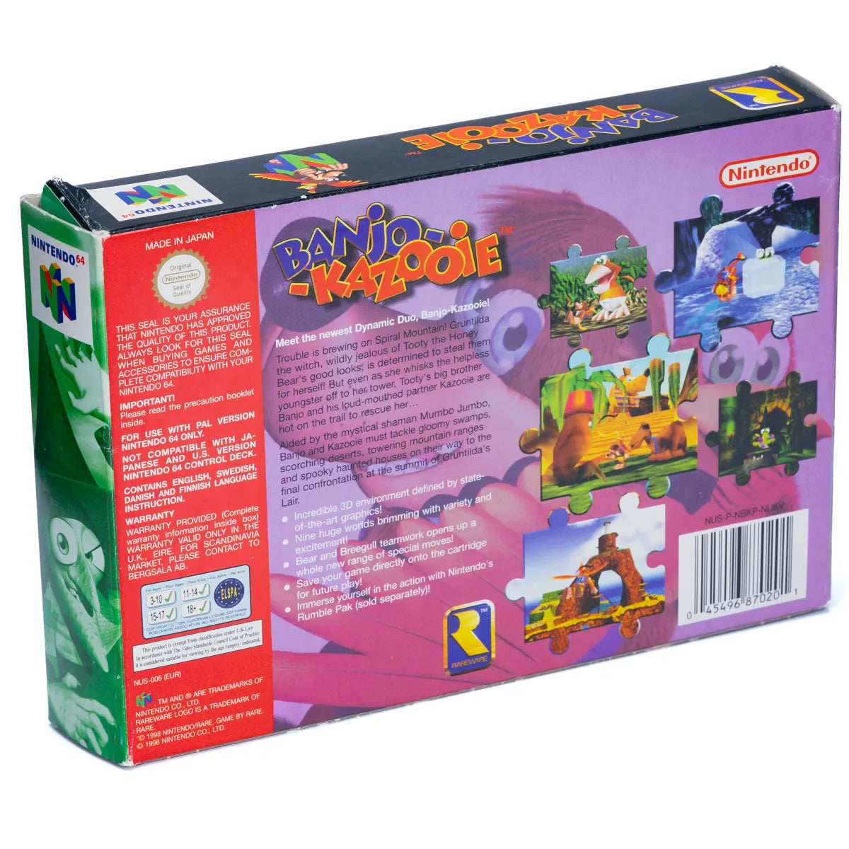 Banjo-Kazooie - N64 spill (I Eske) - Retrospillkongen