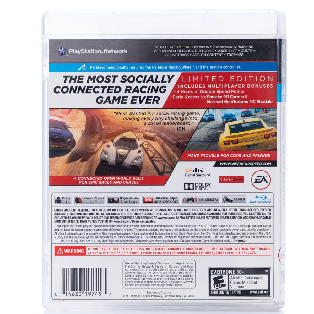 Need for Speed Most Wanted - PS3 spill (NTSC, regionfri) - Retrospillkongen
