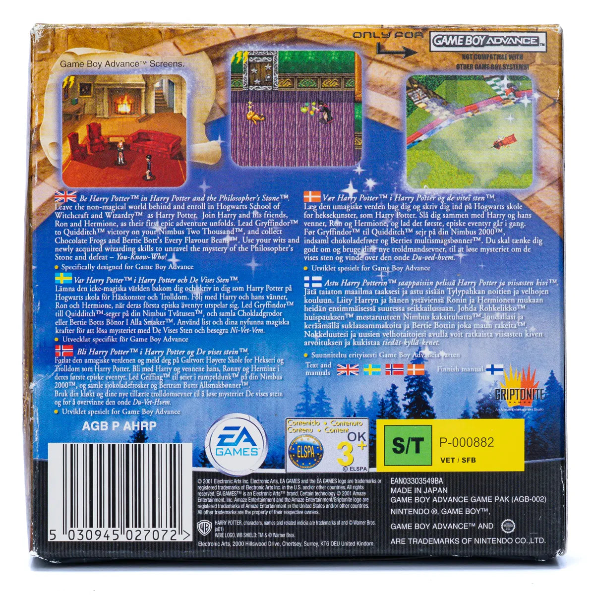 Harry Potter and the Philosopher’s Stone - GBA spill (I eske) - Retrospillkongen