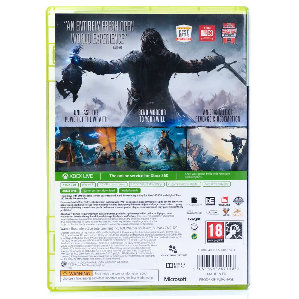 Middle-earth: Shadow of Mordor - Xbox 360 spill - Retrospillkongen