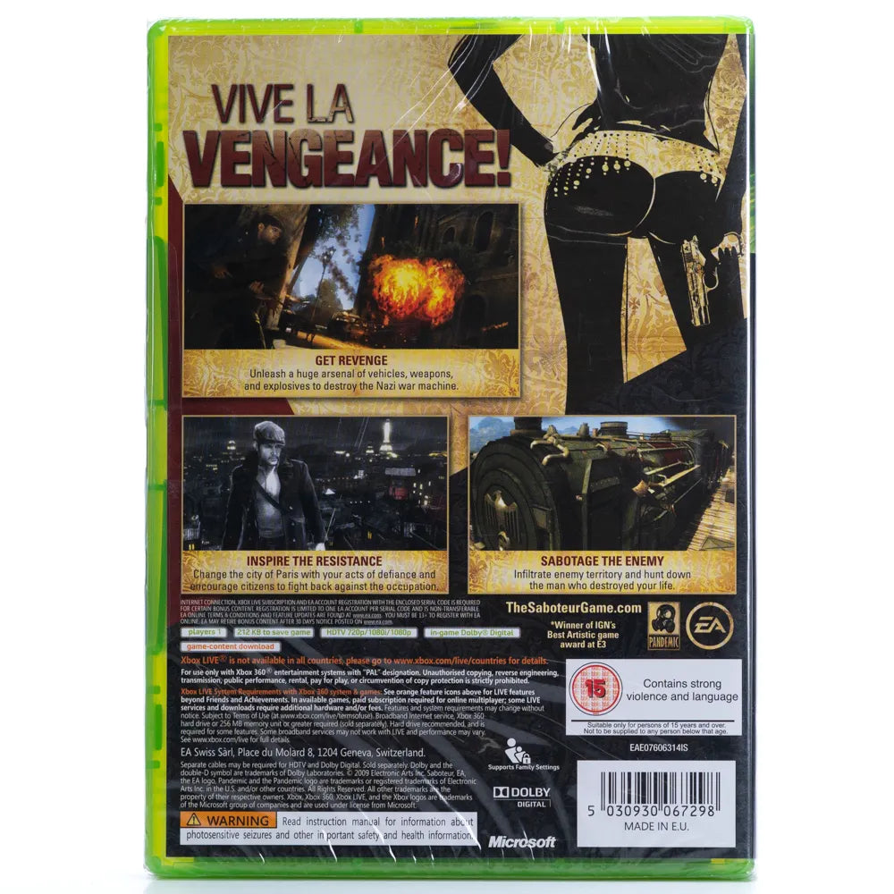 The Saboteur - Xbox 360 spill (Forseglet)