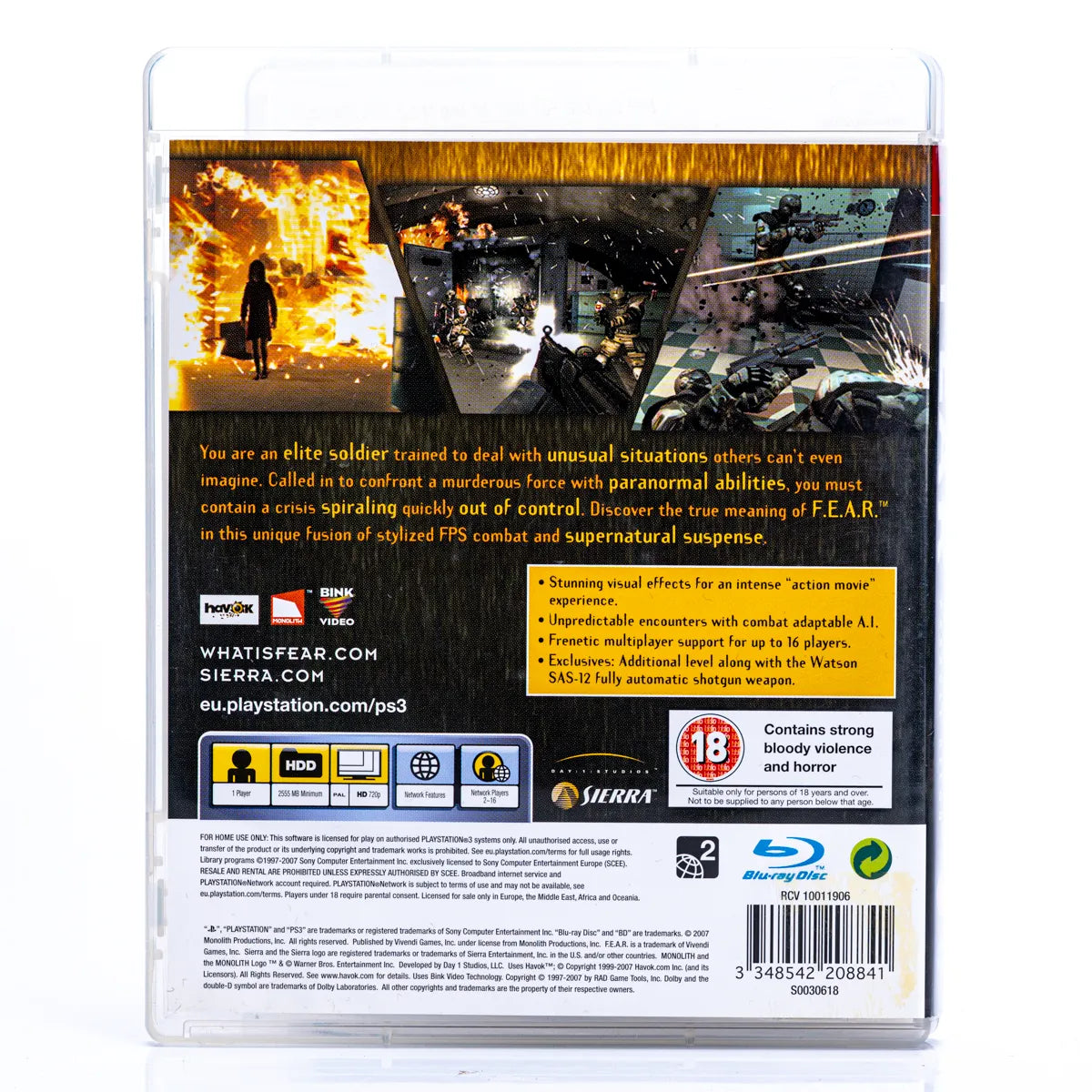 F.E.A.R.: First Encounter Assault Recon - PS3 spill - Retrospillkongen