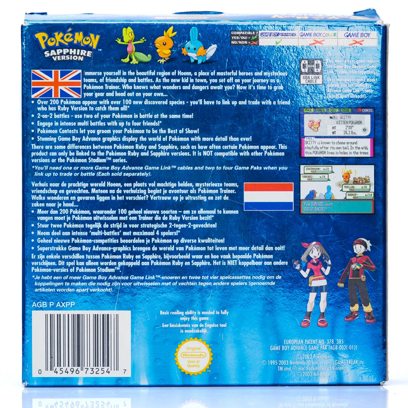 Pokémon Sapphire Version - GBA spill (Komplett i eske)