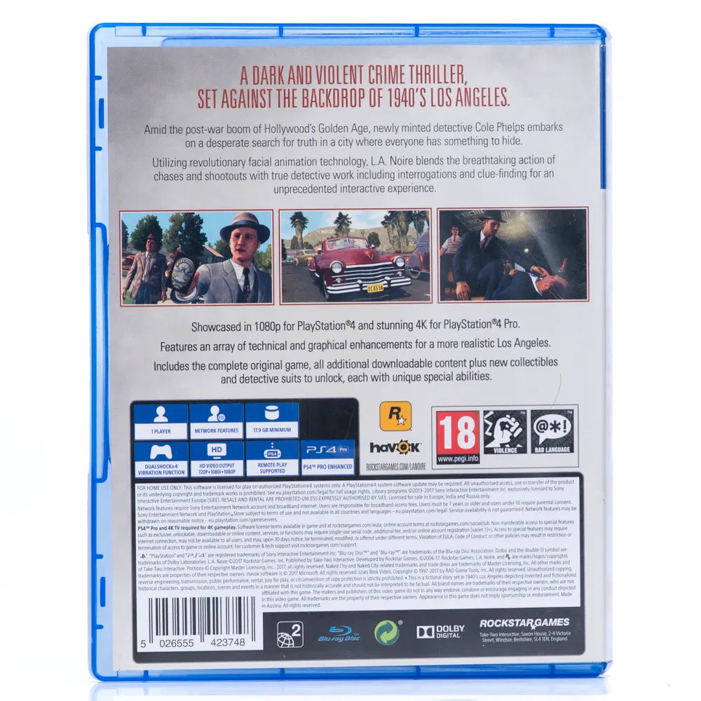L.A. Noire - PS4 Spill