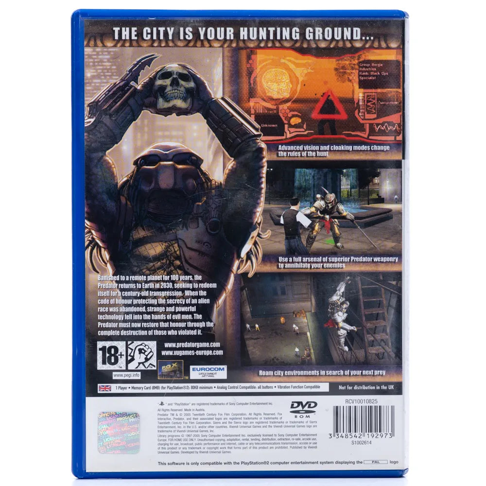 Predator: Concrete Jungle - PS2 spill - Retrospillkongen
