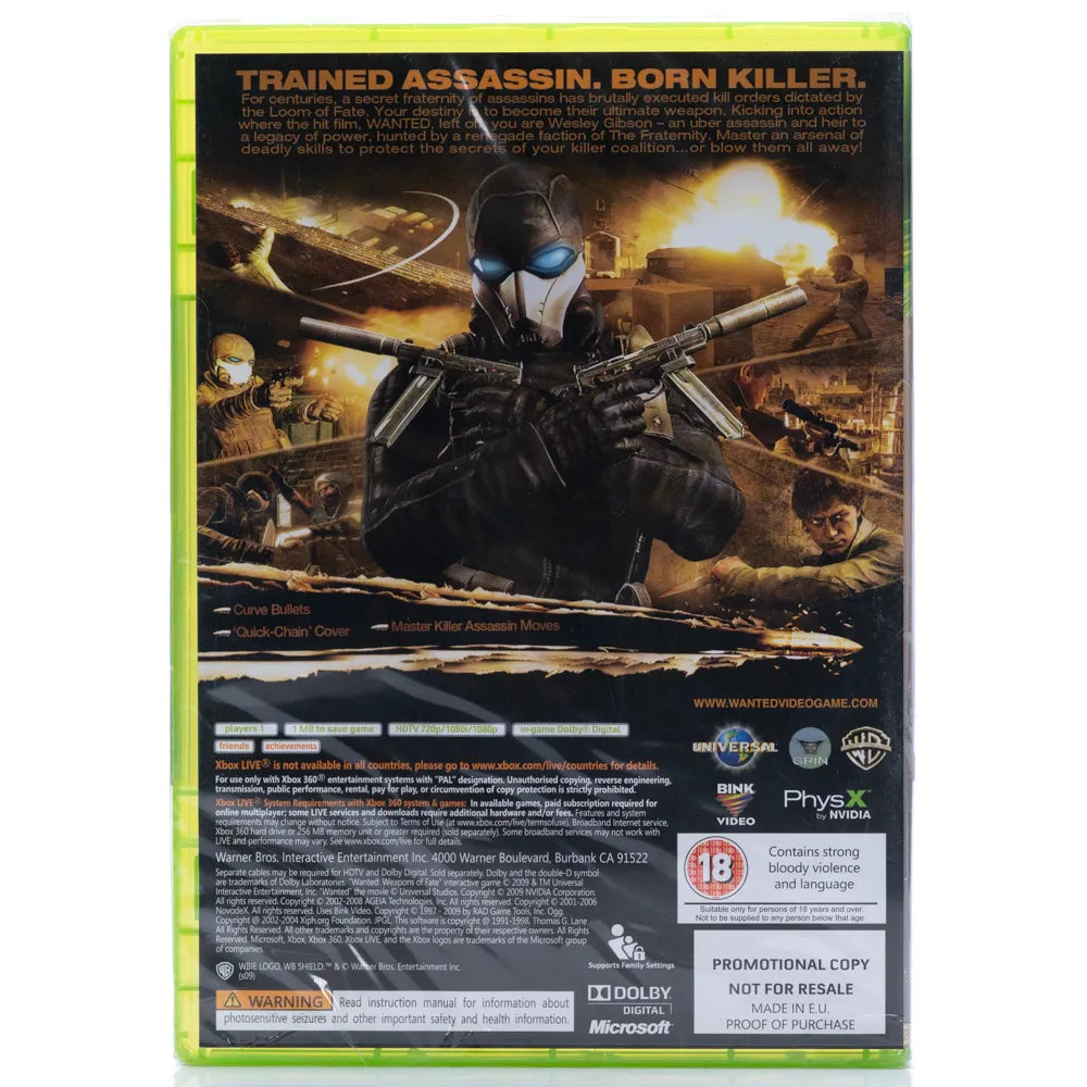 Wanted: Weapons of Fate (Promo) - Xbox 360 spill (Forseglet)