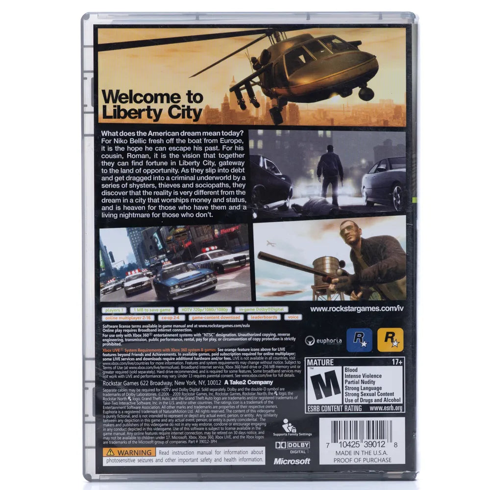 Grand Theft Auto IV - Xbox 360 spill (NTSC-U)