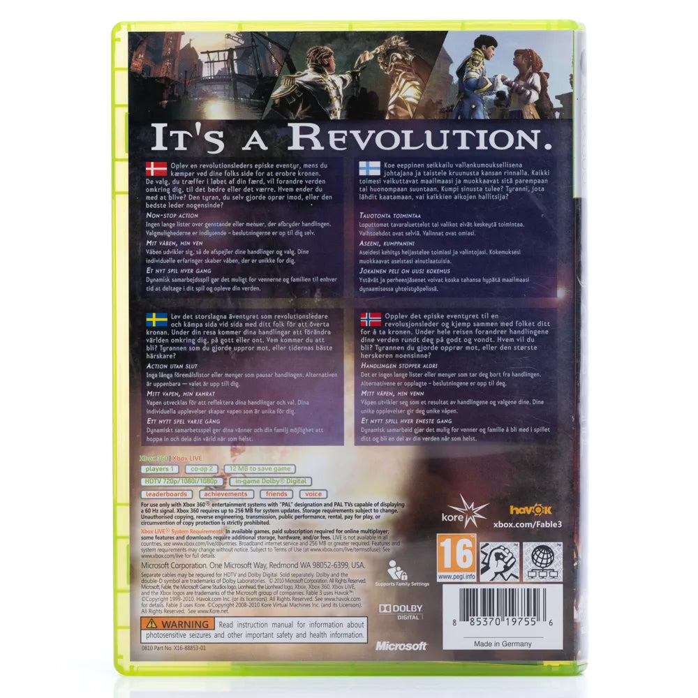 Fable III - Xbox 360 spill