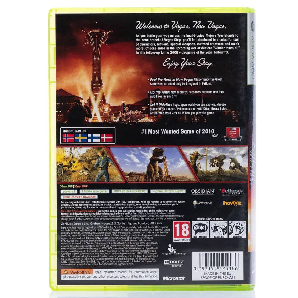 Fallout: New Vegas - Xbox 360 spill