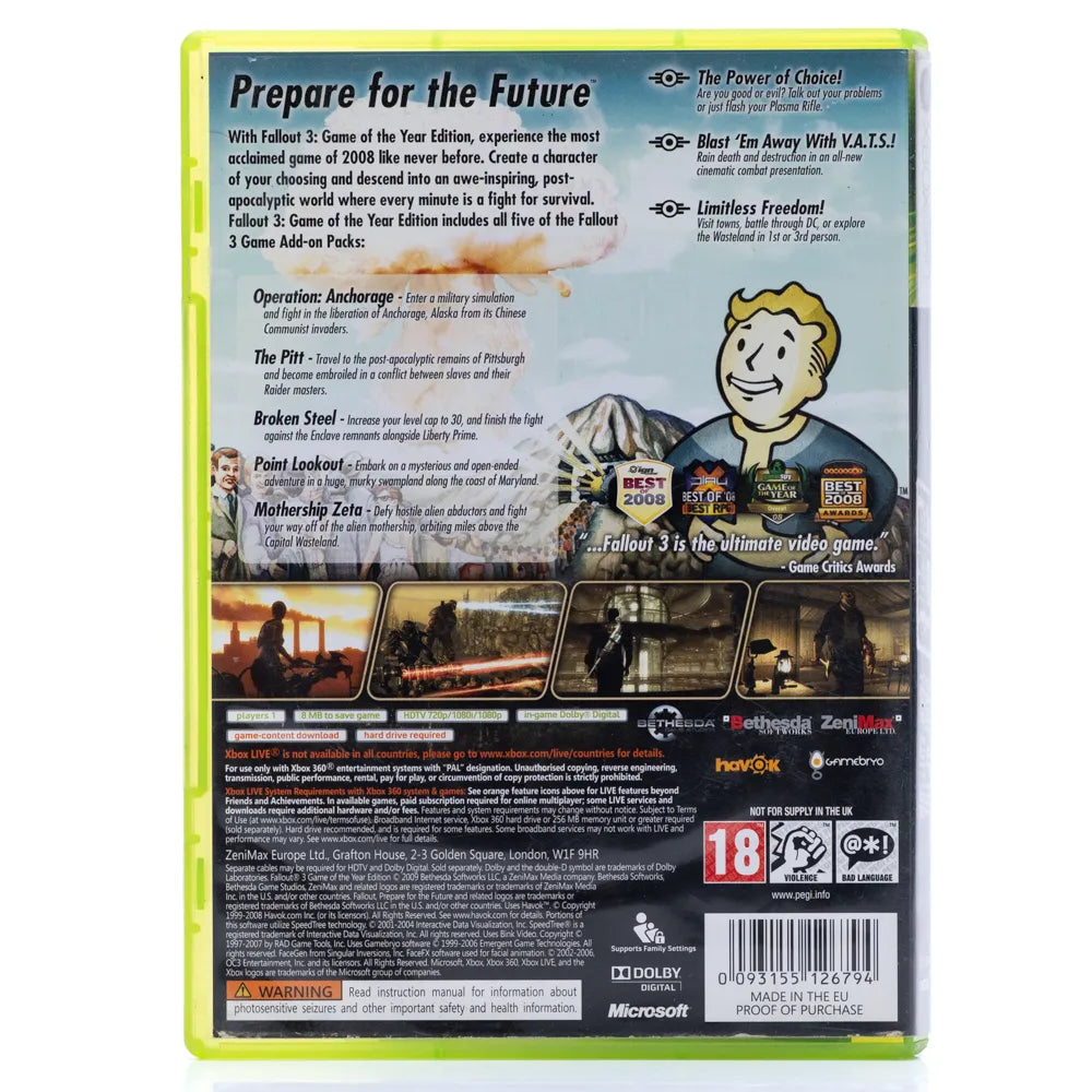 Fallout 3 - Xbox 360 spill