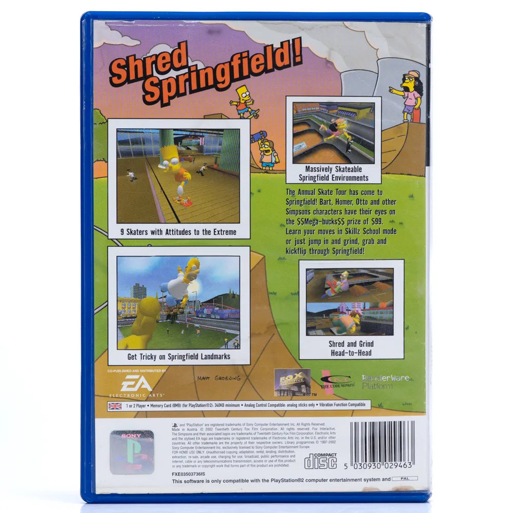 The Simpsons Skateboarding - PS2 spill - Retrospillkongen
