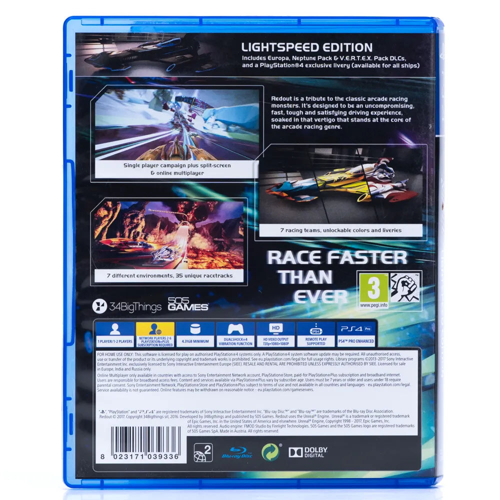 Redout (Lightspeed Edition) - PS4 spill - Retrospillkongen