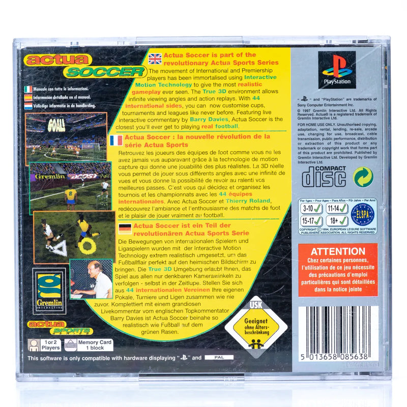 Actua Soccer - PS1 Spill
