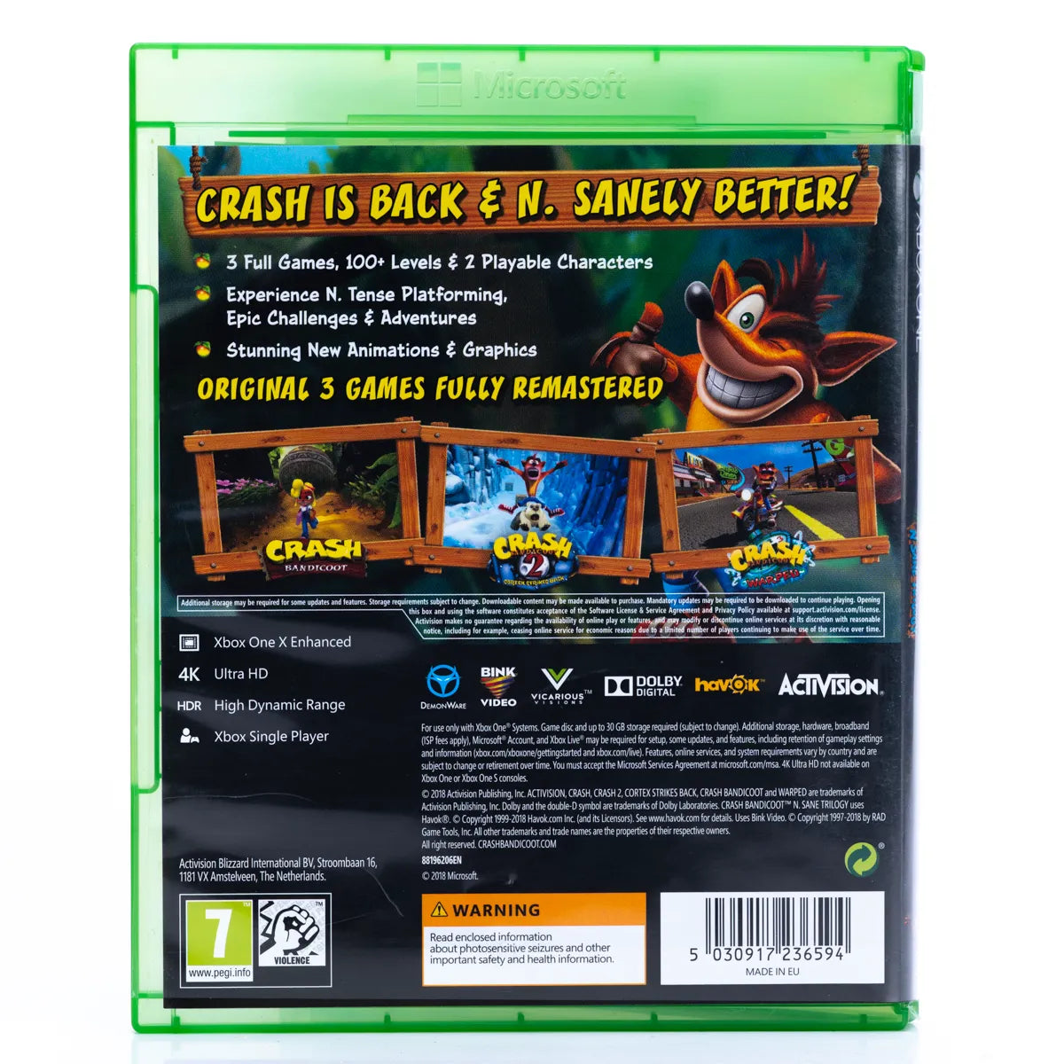 Crash Bandicoot N sane Trilogy - Xbox One spill - Retrospillkongen