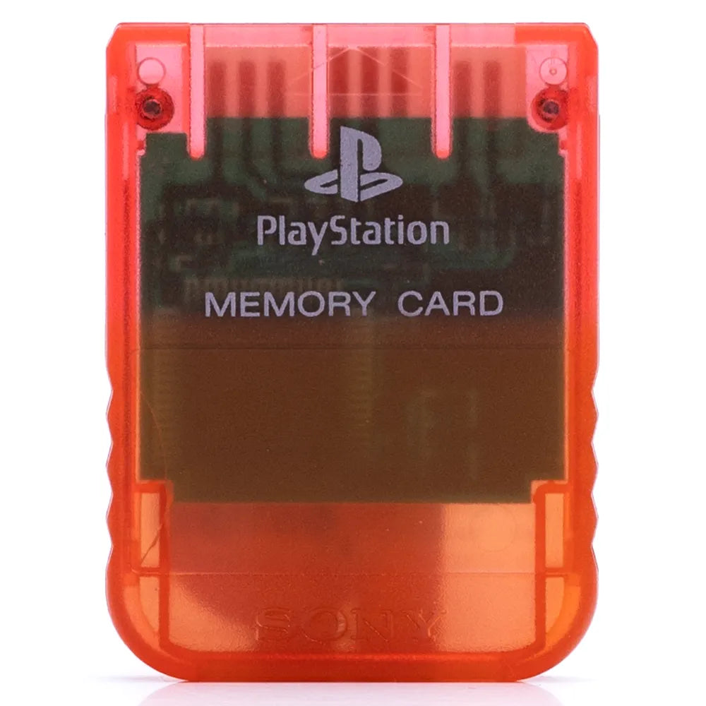Original PlayStation 1MB Minnekort Clear Rød - PS1 - Retrospillkongen