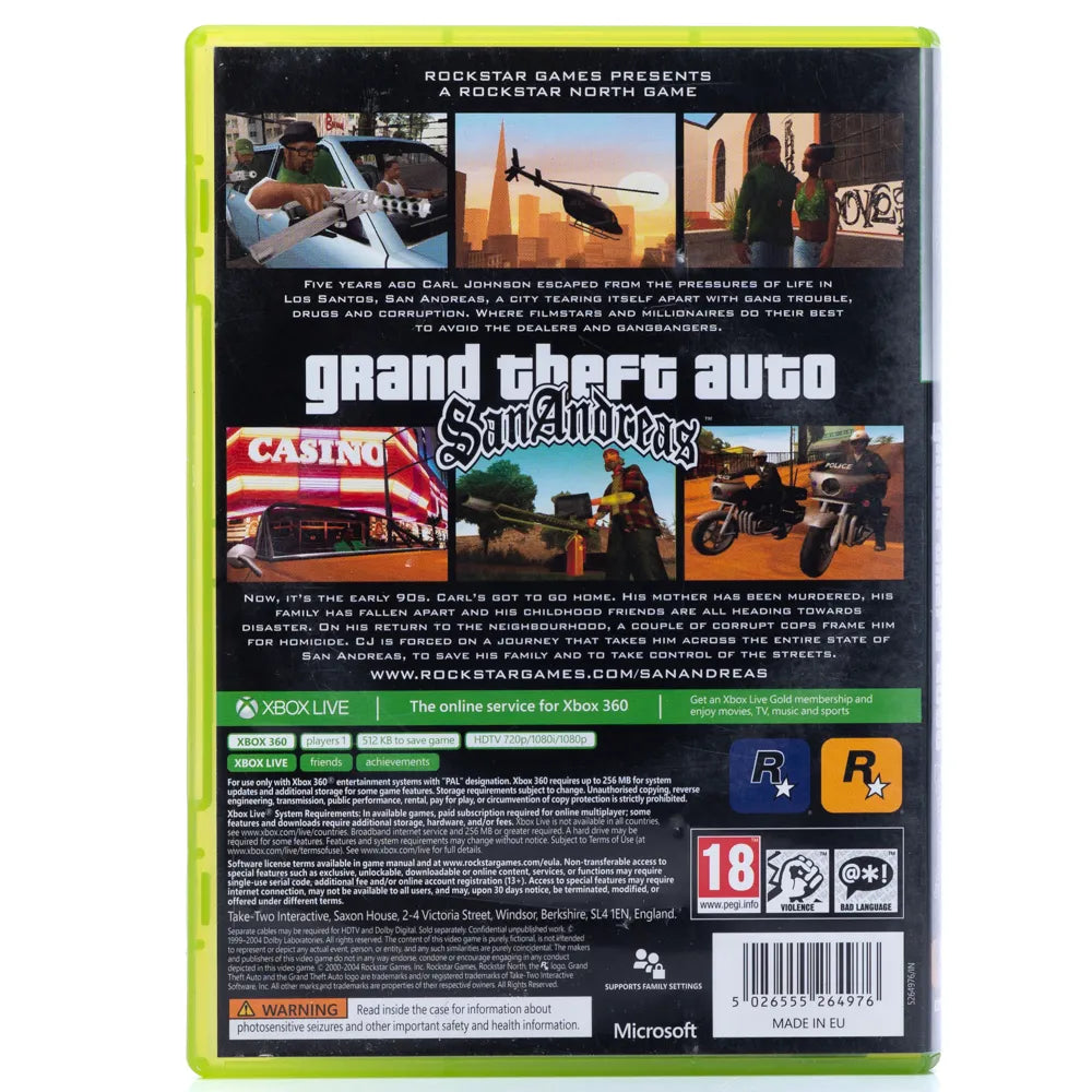 Grand Theft Auto San Andreas - Xbox 360 spill - Retrospillkongen