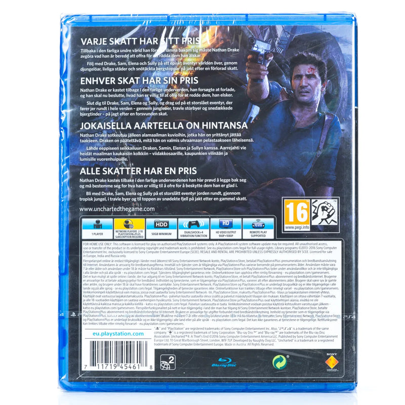 Uncharted 4: A Thief's End - PS4 spill (Forseglet)