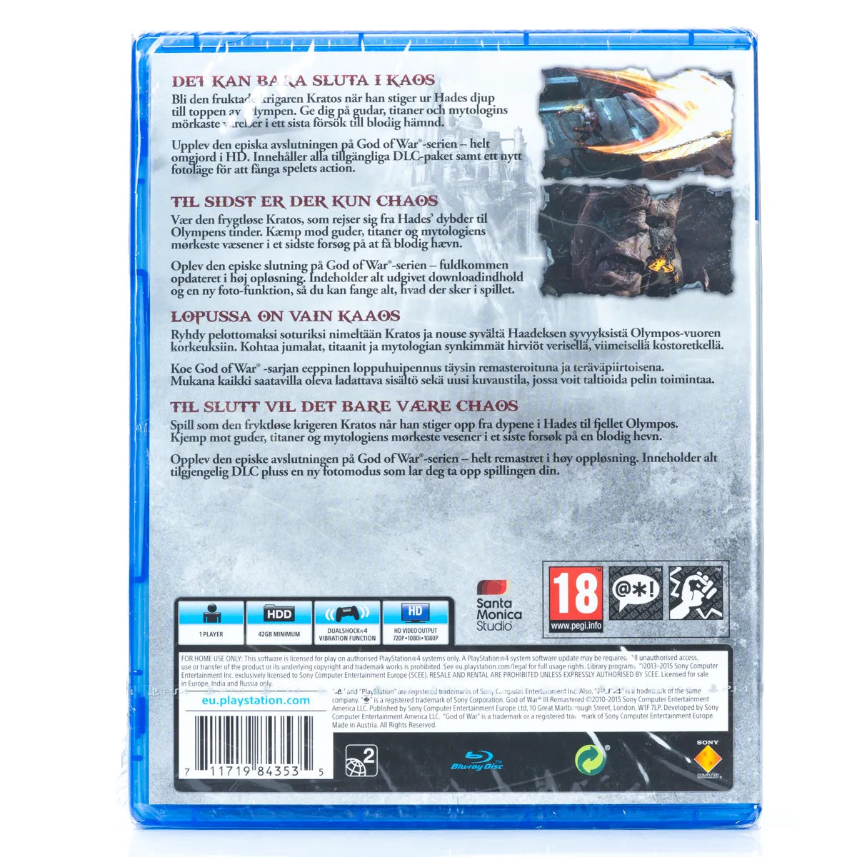 God of War III Remastered - PS4 spill (Forseglet) - Retrospillkongen