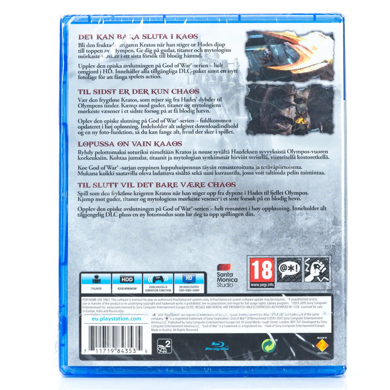 God of War III Remastered - PS4 spill (Forseglet)