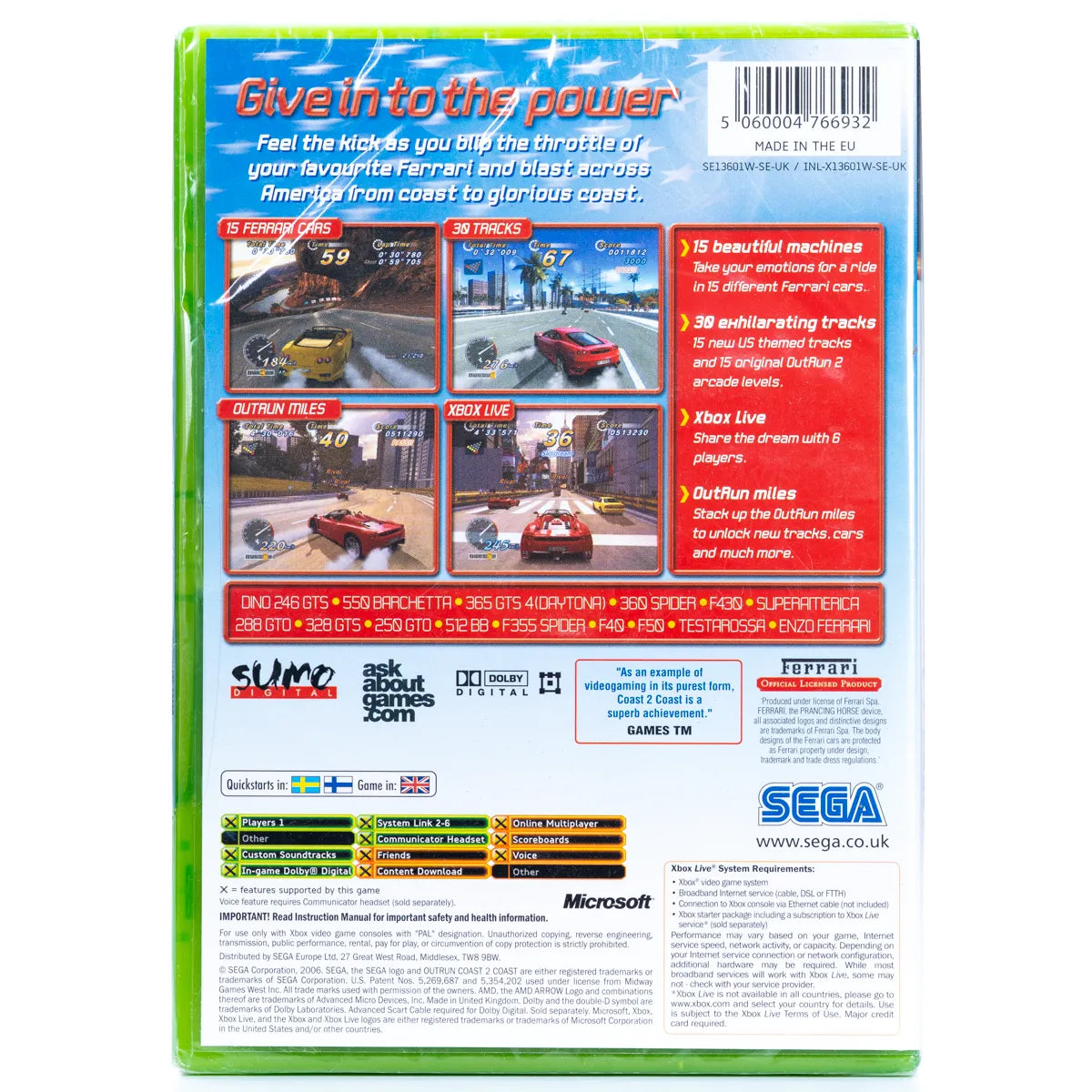 OutRun 2006: Coast 2 Coast  - Xbox Spill (Forseglet) - Retrospillkongen