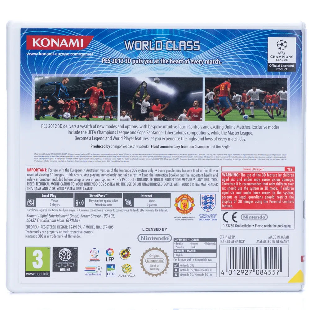 PES 2012: Pro Evolution Soccer 3D - 3DS spill - Retrospillkongen