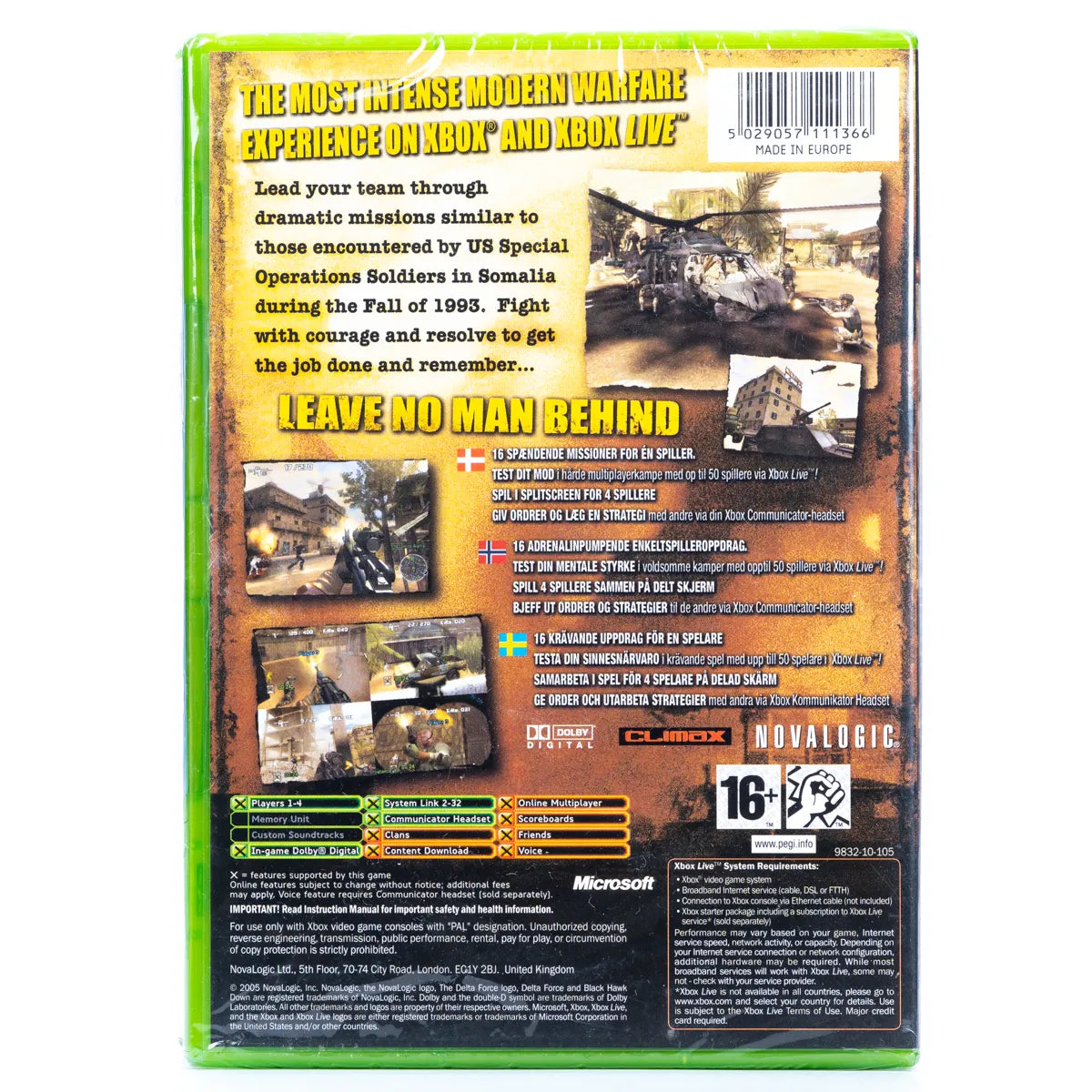 Delta Force: Black Hawk Down - Xbox Spill (Forseglet) - Retrospillkongen