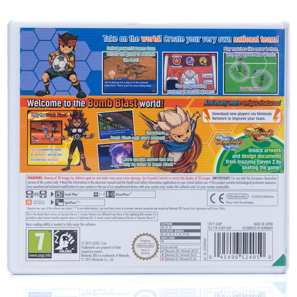 Inazuma Eleven 3: Bomb Blast - Nintendo 3DS spill - Retrospillkongen