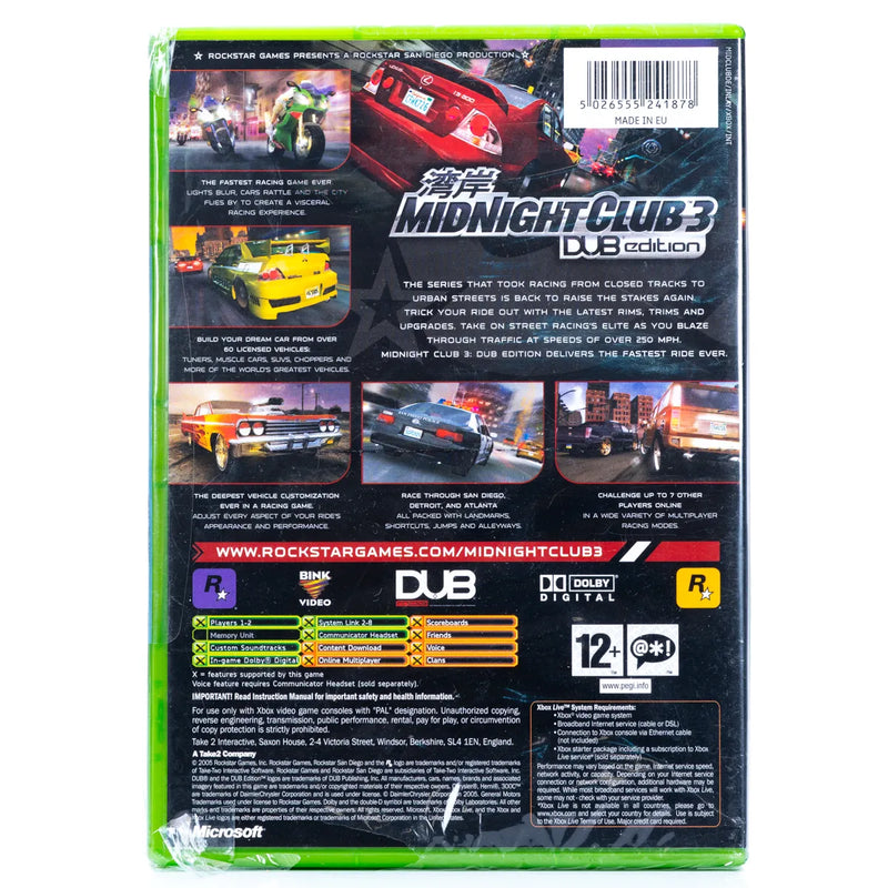 Midnight Club 3: DUB Edition - Xbox spill (Forseglet)