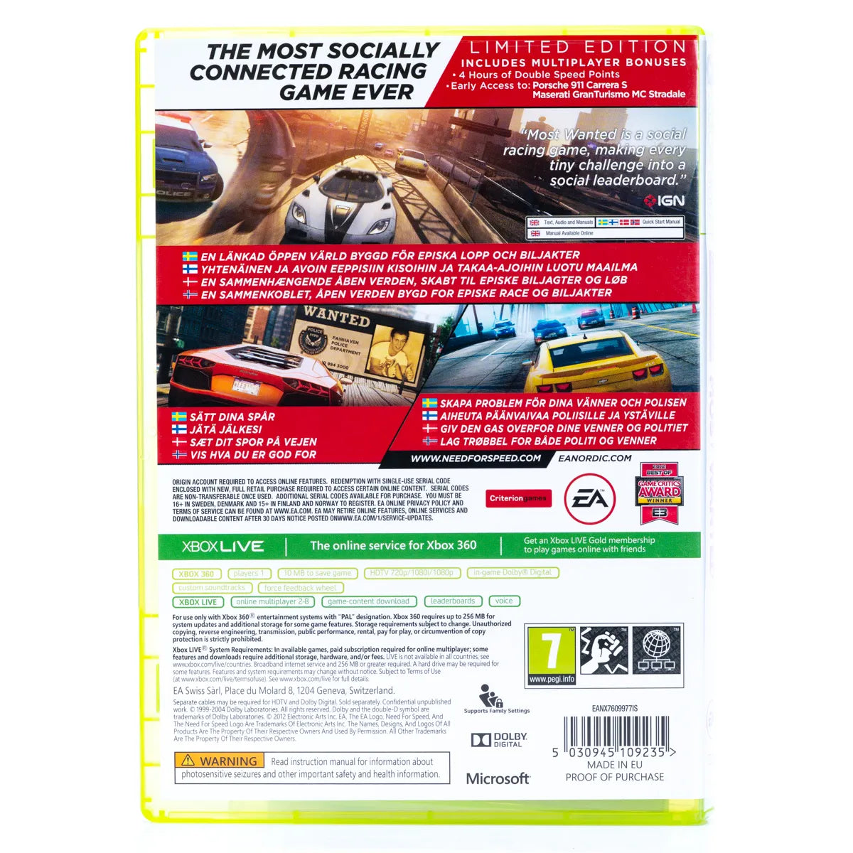 Need for Speed: Most Wanted (A Criterion Game) - Xbox 360 spill - Retrospillkongen