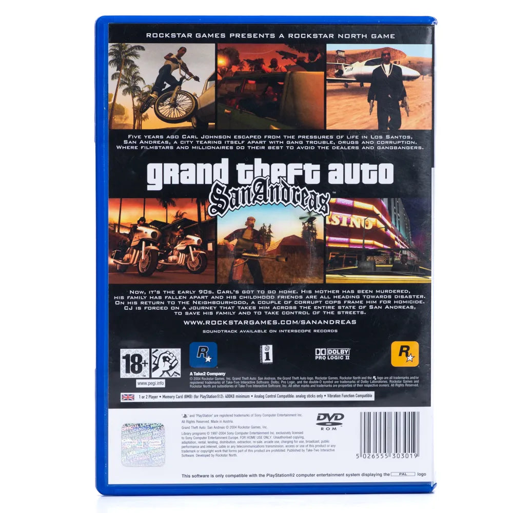 Grand Theft Auto San Andreas - PS2 spill - Retrospillkongen